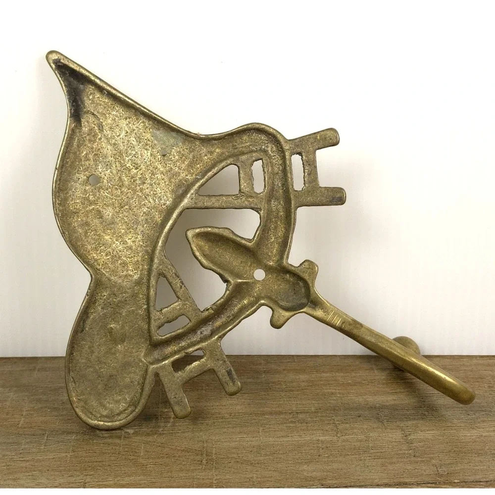 Vintage‎ Penco Brass Fireman Helmet Wall Hook Key Hook